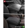 imageSavadicar Center Console Cover Compatible with 20112018 Jeep Wrangler JK JKU Faux Leather Armrest Protector Pad for Enhanced Protection and Comfort Interior Accessories BrownBlack