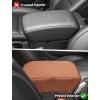 imageSavadicar Center Console Cover Compatible with 20182025 Jeep Wrangler JL 4XE ampamp Gladiator JT Faux Leather Armrest Protector Pad for Enhanced Protection and Comfort interior Accessories Carbon FiberBrown