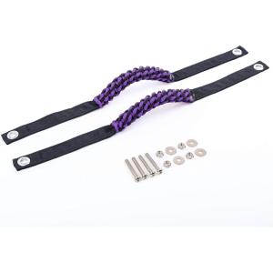 imageSavadicar 2 Pack Paracord Roll Bar Grab Handles for 20182024 Jeep Wrangler JL JLU 4XE ampamp Gladiator JT Comfortable Cylindrical Weave for Secure Grip Essential Interior Accessories PinkPurple