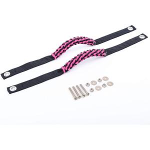 imageSavadicar 2 Pack Paracord Roll Bar Grab Handles for 20182024 Jeep Wrangler JL JLU 4XE ampamp Gladiator JT Comfortable Cylindrical Weave for Secure Grip Essential Interior Accessories PinkPink