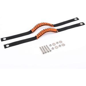 imageSavadicar 2 Pack Roll Bar Grab Handles for 20182024 Jeep Wrangler JL JLU 4XE ampamp Gladiator JT Roof Top Paracord Handle for Secure Grip Essential Interior Accessories BlackOrange
