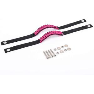 imageSavadicar 2 Pack Roll Bar Grab Handles for 20182024 Jeep Wrangler JL JLU 4XE ampamp Gladiator JT Roof Top Paracord Handle for Secure Grip Essential Interior Accessories BlackPink