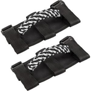 imageSavadicar 2 x Roll Bar Grab Handles Circular Weave Grip Handle Compatible with 19552023 Jeep Wrangler CJ YJ TJ JK JKU JL JLU ampamp Gladiator JT Interior Accessories Black 2PCsWhite