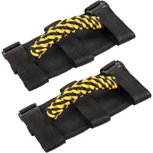 imageSavadicar 2 x Roll Bar Grab Handles Circular Weave Grip Handle Compatible with 19552023 Jeep Wrangler CJ YJ TJ JK JKU JL JLU ampamp Gladiator JT Interior Accessories Black 2PCsYellow