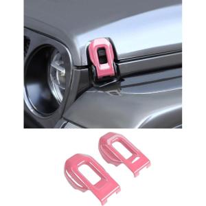 imageSavadicar 2Piece Orange Hood Latch Trim Cover for Jeep Wrangler JL JLU 4xe ampamp Gladiator JT 2018Present  Exterior Decorative Upgrade AccessoriesPink