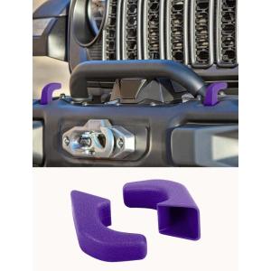 imageSavadicar 2Piece Texture Pink Front Bumper Tow Hook Cover for Jeep Wrangler JK JL 4xe ampamp Gladiator JT 2007Present  Exterior Styling Upgrade AccessoriesPurple