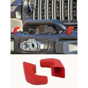 imageSavadicar 2Piece Texture Pink Front Bumper Tow Hook Cover for Jeep Wrangler JK JL 4xe ampamp Gladiator JT 2007Present  Exterior Styling Upgrade AccessoriesRed