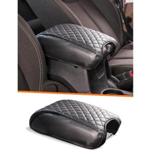 imageSavadicar Center Console Cover Compatible with 20112018 Jeep Wrangler JK JKU Faux Leather Armrest Protector Pad for Enhanced Protection and Comfort Interior Accessories BrownCarbon Fiber