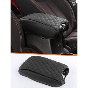 imageSavadicar Center Console Cover Compatible with 20112018 Jeep Wrangler JK JKU Faux Leather Armrest Protector Pad for Enhanced Protection and Comfort Interior Accessories BrownBlack