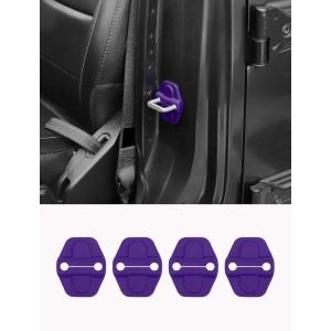 imageSavadicar Pink Interior Accessories  Front Door ampamp Tailgate Latch Striker Trim Set for 2018Present Jeep Wrangler JL JLU 4XE ampamp Gladiator JT  Solid Color Interior Decor Upgrade Option 4PiecePurple