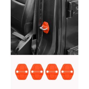 imageSavadicar Pink Interior Accessories  Front Door ampamp Tailgate Latch Striker Trim Set for 2018Present Jeep Wrangler JL JLU 4XE ampamp Gladiator JT  Solid Color Interior Decor Upgrade Option 4PieceOrange