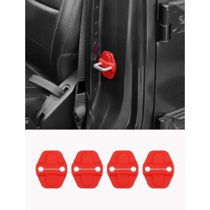 imageSavadicar Pink Interior Accessories  Front Door ampamp Tailgate Latch Striker Trim Set for 2018Present Jeep Wrangler JL JLU 4XE ampamp Gladiator JT  Solid Color Interior Decor Upgrade Option 4PieceRed