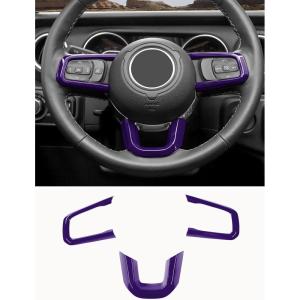 imageSavadicar Purple Interior Accessories  Steering Wheel Trim for 2018Present Jeep Wrangler JL JLU 4XE ampamp Gladiator JT  Solid Color Interior Decor Upgrade Option 3PiecePurple