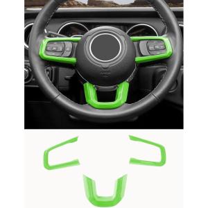 imageSavadicar Purple Interior Accessories  Steering Wheel Trim for 2018Present Jeep Wrangler JL JLU 4XE ampamp Gladiator JT  Solid Color Interior Decor Upgrade Option 3PieceGreen