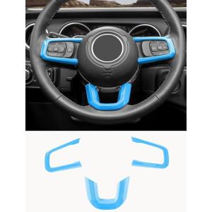 imageSavadicar Purple Interior Accessories  Steering Wheel Trim for 2018Present Jeep Wrangler JL JLU 4XE ampamp Gladiator JT  Solid Color Interior Decor Upgrade Option 3PieceSky Blue