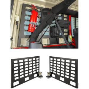 imageSavadicar Rear Window Side Storage Racks Back Cargo Metal Carrier MOLLE Panel Organizer for 20072018 Jeep Wrangler JKU 4 Door Internal Expansion Accessories Black