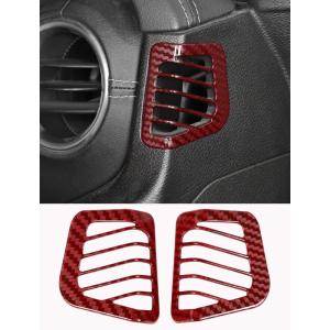 imageSavadicar Red Carbon Fiber Interior Accessories  Dashboard Side Air Vent Trim Cover for 20182023 Jeep Wrangler JL JLU 4XE ampamp Gladiator JT  Premium Texture Interior Decor Upgrade Option 2PieceRed Carbon Fiber