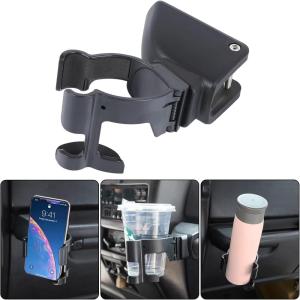 imageSavadicar TJ Grab Bar MultiFunction Phone Mount 2 in 1 Bolton Cup Holder Stand DrinkPhone Holder Compatible with 19962006 Jeep Wrangler TJ 2 Door ampamp 4 Door Interior Accessories Black