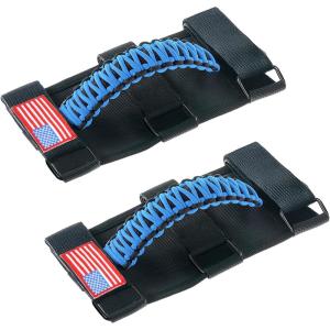 imageSavadicar 4 Pack Grab Handles Roll Bar Grip Handle Compatible with 19552023 Jeep Wrangler CJ YJ TJ JK JKU JL JLU 4XE ampamp Gladiator JT Top Handle Assist Support Interior Accessories PinkBlue