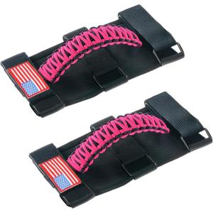 imageSavadicar 4 Pack Grab Handles Roll Bar Grip Handle Compatible with 19552023 Jeep Wrangler CJ YJ TJ JK JKU JL JLU 4XE ampamp Gladiator JT Top Handle Assist Support Interior Accessories PinkPink