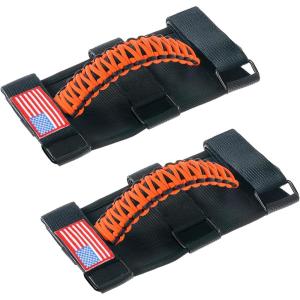 imageSavadicar 4 Pack Grab Handles Roll Bar Grip Handle Compatible with 19552023 Jeep Wrangler CJ YJ TJ JK JKU JL JLU 4XE ampamp Gladiator JT Top Handle Assist Support Interior Accessories PinkNeon Orange