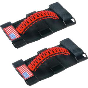 imageSavadicar 4 Pack Grab Handles Roll Bar Grip Handle Compatible with 19552023 Jeep Wrangler CJ YJ TJ JK JKU JL JLU 4XE ampamp Gladiator JT Top Handle Assist Support Interior Accessories PinkRed