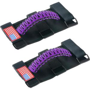 imageSavadicar 4 Pack Grab Handles Roll Bar Grip Handle Compatible with 19552023 Jeep Wrangler CJ YJ TJ JK JKU JL JLU 4XE ampamp Gladiator JT Top Handle Assist Support Interior Accessories PinkPurple
