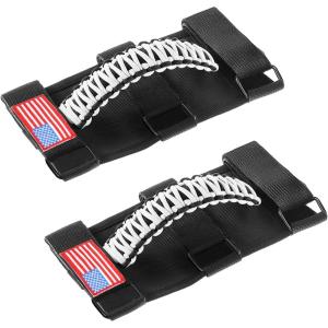 imageSavadicar 4 Pack Grab Handles Roll Bar Grip Handle Compatible with 19552023 Jeep Wrangler CJ YJ TJ JK JKU JL JLU 4XE ampamp Gladiator JT Top Handle Assist Support Interior Accessories PinkWhite