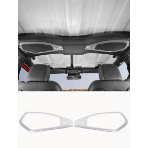 imageSavadicar Overhead Soundbar Speaker Trim Cover for 2024 Jeep Wrangler JL ampamp Gladiator JT Enhance Interior Aesthetics with Premium Styling Accent Accessories Red 2 PcsSliver