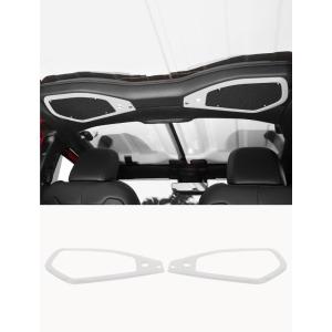 imageSavadicar Overhead Soundbar Speaker Trim Cover for 2024 Jeep Wrangler JL ampamp Gladiator JT Enhance Interior Aesthetics with Premium Styling Accent Accessories Red 2 PcsWhite