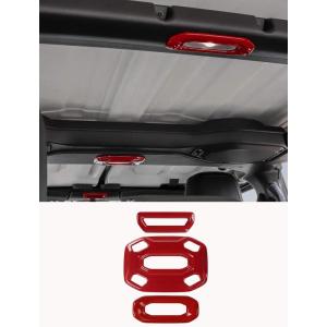 imageSavadicar Red Interior Accessories  Dome Light Trim Set for 20182023 Jeep Wrangler JL JLU 4XE ampamp Gladiator JT  Solid Color Interior Decor Upgrade Option 3PieceRed