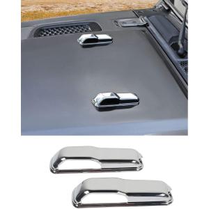 imageSavadicar 2Piece Blue Hood Hook Trim Cover for Jeep Wrangler JL JLU 4xe ampamp Gladiator JT 2018Present  Exterior Decorative Upgrade AccessoriesChrome