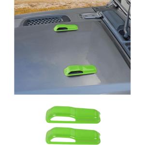 imageSavadicar 2Piece Blue Hood Hook Trim Cover for Jeep Wrangler JL JLU 4xe ampamp Gladiator JT 2018Present  Exterior Decorative Upgrade AccessoriesGreen