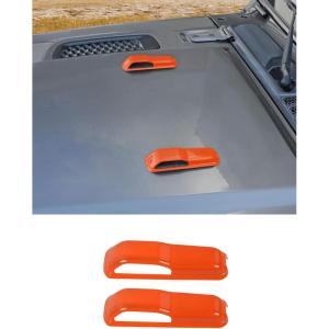 imageSavadicar 2Piece Blue Hood Hook Trim Cover for Jeep Wrangler JL JLU 4xe ampamp Gladiator JT 2018Present  Exterior Decorative Upgrade AccessoriesOrange