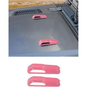 imageSavadicar 2Piece Blue Hood Hook Trim Cover for Jeep Wrangler JL JLU 4xe ampamp Gladiator JT 2018Present  Exterior Decorative Upgrade AccessoriesPink
