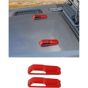 imageSavadicar 2Piece Blue Hood Hook Trim Cover for Jeep Wrangler JL JLU 4xe ampamp Gladiator JT 2018Present  Exterior Decorative Upgrade AccessoriesRed