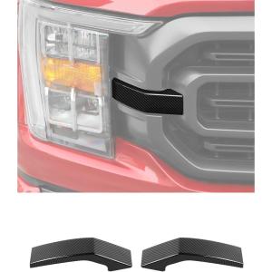 imageSavadicar 2Piece Red Grille Side Trim Cover for 2021Present Ford F150 Grille Extensions Overlay Accent Exterior Styling Upgrade AccessoriesCarbon Fiber Finish