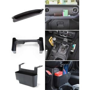 imageSavadicar 3 Pack Interior Storage Organizer Set for 20182023 Jeep Wrangler JL JLU 4XE ampamp Gladiator JT Maximize Incar Storage Space with ABS Container Accessories in Black