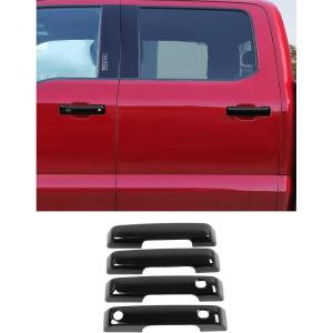 imageSavadicar 4Piece Carbon Fiber Finish Door Handle Cover Trim Set for 2021Present Ford F150 Outside Pull Handle Overlay Accent Exterior Styling Upgrade AccessoriesBlack