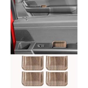 imageSavadicar 4Piece Interior Door Switch Recess Trim Cover for 2021Present Ford F150 Wood Grain Finish Interior Door Switch Recess Overlay Accents Interior Decorative AccessoriesWood Grain Finish