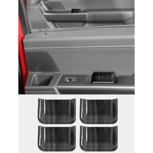 imageSavadicar 4Piece Interior Door Switch Recess Trim Cover for 2021Present Ford F150 Wood Grain Finish Interior Door Switch Recess Overlay Accents Interior Decorative AccessoriesBlack Wood Grain Finish