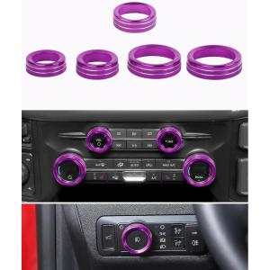 imageSavadicar 7Piece Custom Machined Aluminum Knob Trim Ring Set for FordF150 20212025  Headlight 4WD Trailer HVAC Radio Control Knob Covers  Interior Accessories Upgrade BlackPurpe