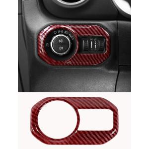 imageSavadicar Pink Interior Accessories  Headlight Switch Trim for 2018Present Jeep Wrangler JL JLU 4XE ampamp Gladiator JT  Solid Color Interior Decor Upgrade Option 1PieceRed Carbon Fiber