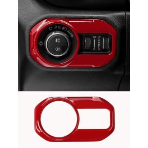 imageSavadicar Pink Interior Accessories  Headlight Switch Trim for 2018Present Jeep Wrangler JL JLU 4XE ampamp Gladiator JT  Solid Color Interior Decor Upgrade Option 1PieceRed