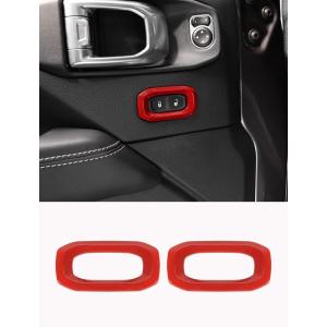 imageSavadicar Red Interior Accessories  Door Lock Button Bezel Trim Set for 2018Present Jeep Wrangler JL JLU 4XE ampamp Gladiator JT  Solid Color Interior Decor Upgrade Option 2PieceRed