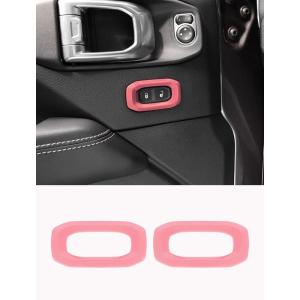 imageSavadicar Red Interior Accessories  Door Lock Button Bezel Trim Set for 2018Present Jeep Wrangler JL JLU 4XE ampamp Gladiator JT  Solid Color Interior Decor Upgrade Option 2PiecePink