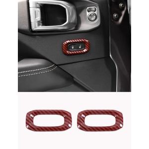 imageSavadicar Red Interior Accessories  Door Lock Button Bezel Trim Set for 2018Present Jeep Wrangler JL JLU 4XE ampamp Gladiator JT  Solid Color Interior Decor Upgrade Option 2PieceRed Carbon Fiber