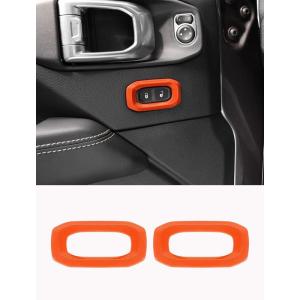 imageSavadicar Red Interior Accessories  Door Lock Button Bezel Trim Set for 2018Present Jeep Wrangler JL JLU 4XE ampamp Gladiator JT  Solid Color Interior Decor Upgrade Option 2PieceOrange