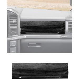 imageSavadicar Upper Glove Box Trim Cover for 2021Present Ford F150 Carbon Fiber Finish Dashboard Overlay Accent Interior Decorative AccessoriesBlack Wood Grain Finish