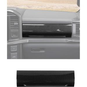 imageSavadicar Upper Glove Box Trim Cover for 2021Present Ford F150 Carbon Fiber Finish Dashboard Overlay Accent Interior Decorative AccessoriesCarbon Fiber Finish